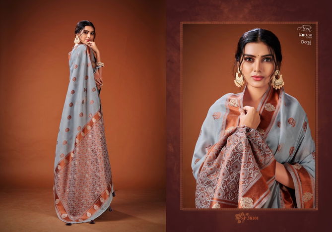 Aura Dorai Vol 9 Ethnic Wear Wholesale Cotton Saree Catalog